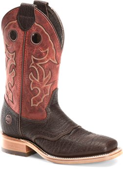 Brown Hilack/Red Double H Boot Andre 11 Inch Mens Wide Square Toe Roper